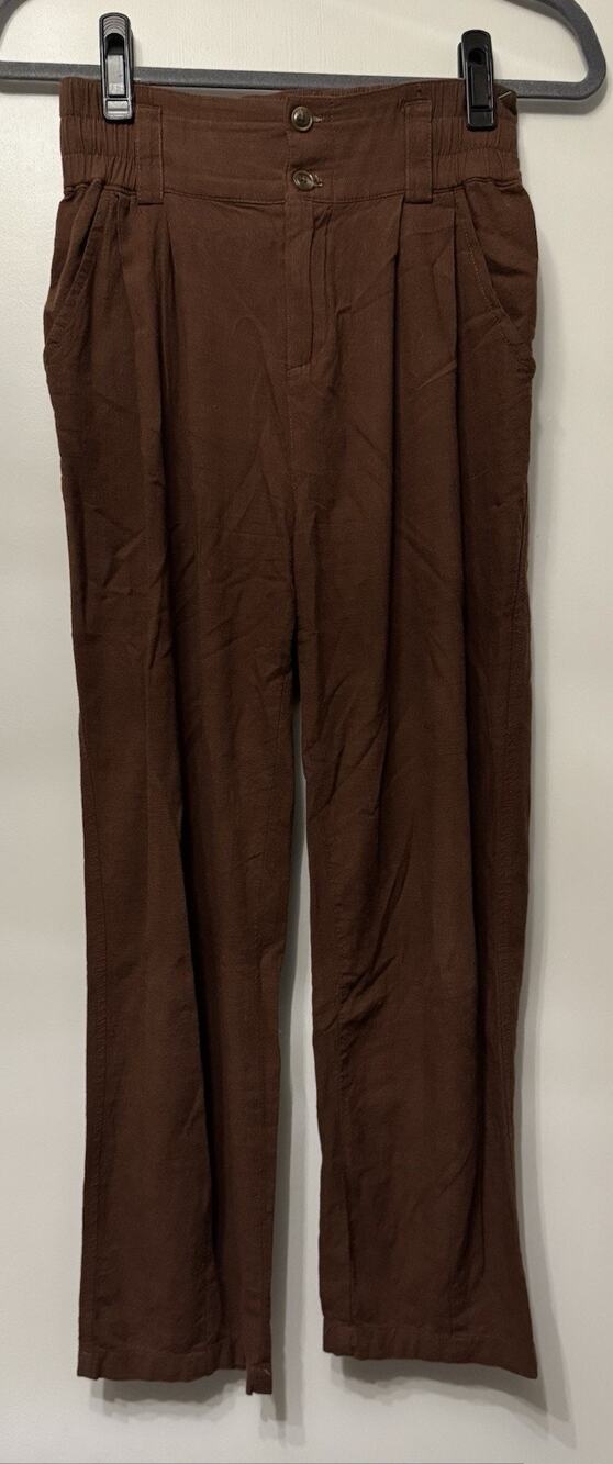 Urban Outfitters Brown Straight Leg Relaxed High Rise Pants Womans Size XS